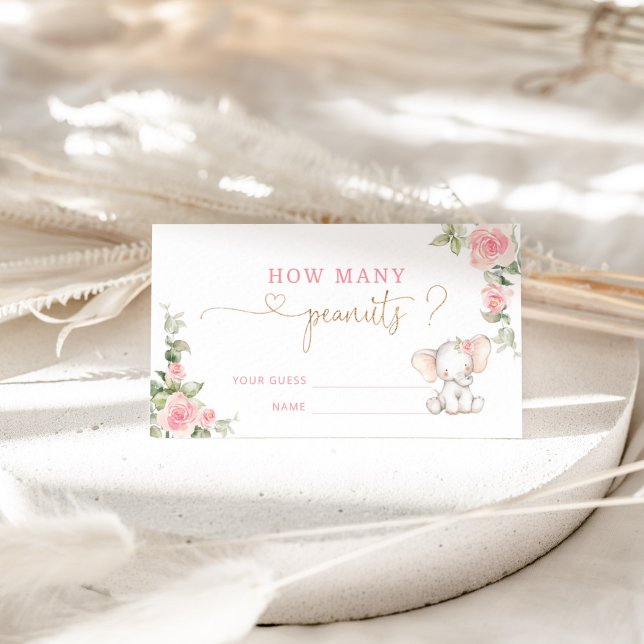 Tarjeta De Recepción El elefante rosa adivina cuántos cacahuetes tienen (Subido por el creador)