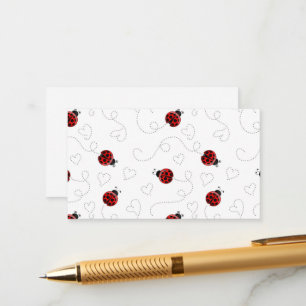 Tarjeta De Recepción El escarabajo Red Ladybug Insect Lover Black Heart