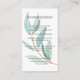 Tarjeta De Recepción El eucalipto fresco deja un ALOJAMIENTO boda