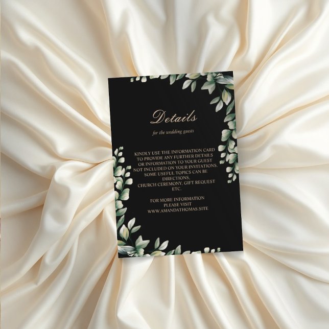 Tarjeta De Recepción El eucalipto moderno deja una boda elegante (Subido por el creador)