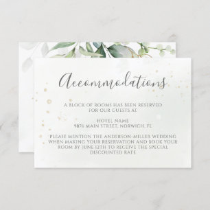 Tarjeta De Recepción El Eucalyptus deja alojamientos Bodas en la vegeta
