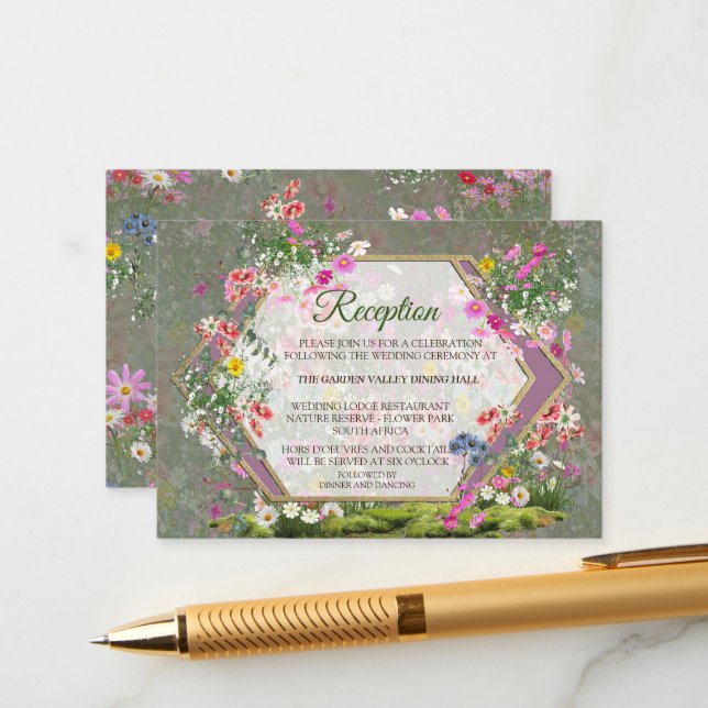 Tarjeta De Recepción El Fiesta del jardín (Anverso/Reverso In Situ)