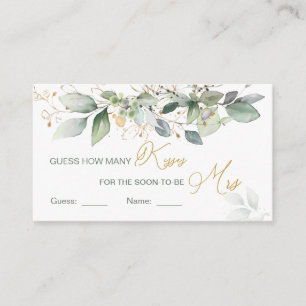 Tarjeta De Recepción El follaje verde adivina cuántos besos