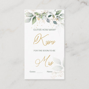 Tarjeta De Recepción El follaje verde adivina cuántos besos