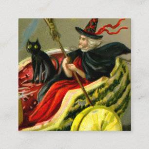 Tarjeta De Recepción El gato negro y la bruja de Halloween