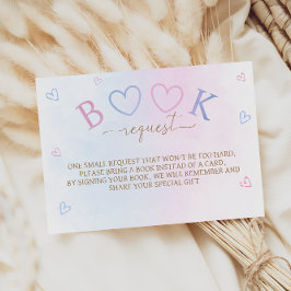 Tarjeta De Recepción El género azul rosado revela libros para el bebé