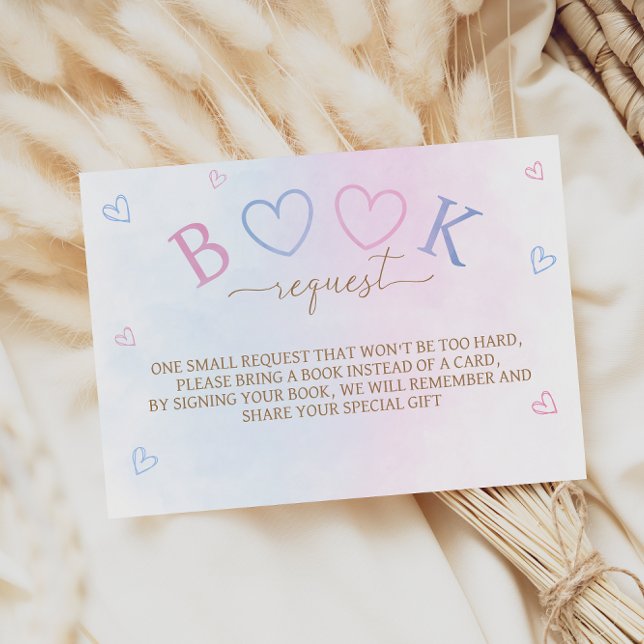 Tarjeta De Recepción El género azul rosado revela libros para el bebé (Subido por el creador)