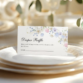 Tarjeta De Recepción El género de las flores silvestres rosadas y azule