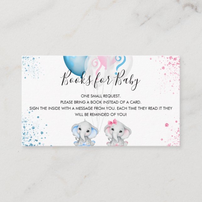 Tarjeta De Recepción El género de los elefantes revela la petición del  (Anverso)