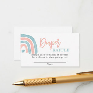 Tarjeta De Recepción El género revela el arcoiris Diaper Raffle