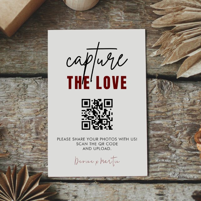 Tarjeta De Recepción El guión moderno captura el código QR de amor (Subido por el creador)