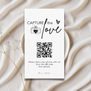 Tarjeta De Recepción El guión moderno captura el código QR de amor