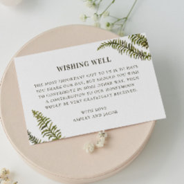 Tarjeta De Recepción El helecho de madera verde. Boda deseando lo mejor