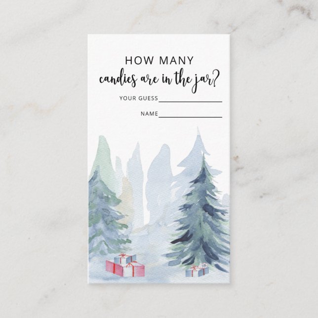 Tarjeta De Recepción El invierno azul adivina cuántos caramelos (Anverso)