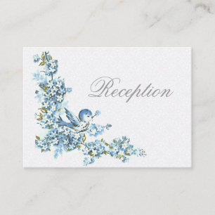 Tarjeta De Recepción El invierno azul de los pájaros del vintage casa