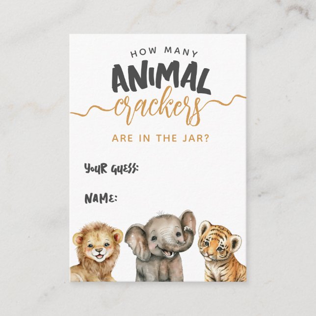 Tarjeta De Recepción El juego de crackers de animales modernos para la  (Anverso)