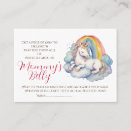 Tarjeta De Recepción El juego unicornio de cachorros adivina el tamaño 