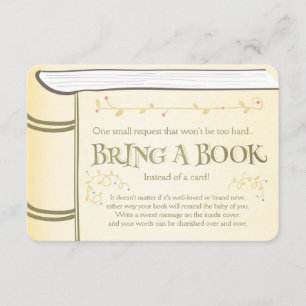Tarjeta De Recepción El libro de historias Bring a un libro Vintage Yel