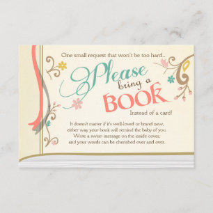 Tarjeta De Recepción El libro de historias Bring a un libro Vintage Yel