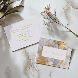 Tarjeta De Recepción El mármol blanco y dorado boda los detalles
