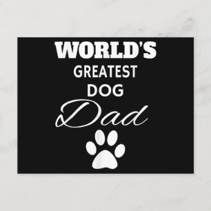 Tarjeta De Recepción El mejor perro del mundo con camiseta de papá, ama