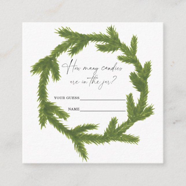 Tarjeta De Recepción El minimalismo invernal adivina cuántos dulces (Anverso)