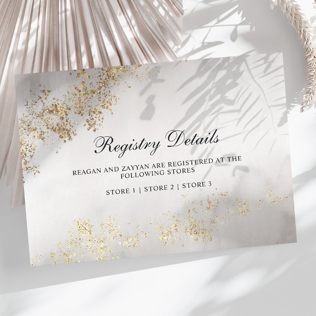 Tarjeta De Recepción El moderno Luxe Gold engloba el registro de Bodas  (Subido por el creador)