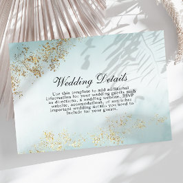 Tarjeta De Recepción El moderno Luxe Gold Obtiene Detalles Verde azulad