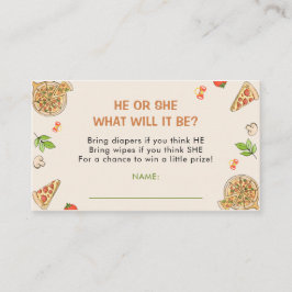 Tarjeta De Recepción Él O Ella Cortó El Baby Shower De Pizza Bebé