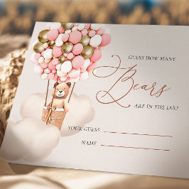 Tarjeta De Recepción El oro rosado adivina cuántas entradas de globos d