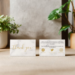 Tarjeta De Recepción El oro y el mármol blanco, gracias al cliente
