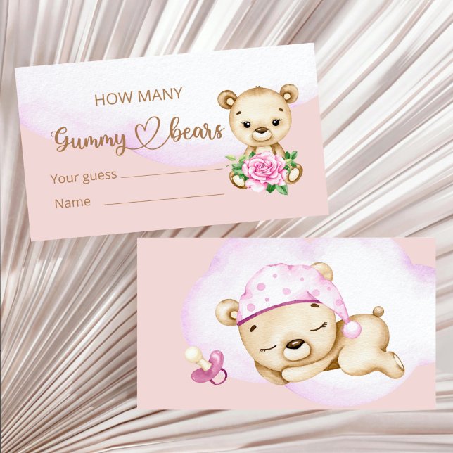 Tarjeta De Recepción El oso bebé ducha adivina cuántos osos gommy (Subido por el creador)
