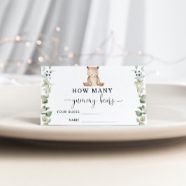 Tarjeta De Recepción El oso bebé ducha adivina cuántos osos gommy