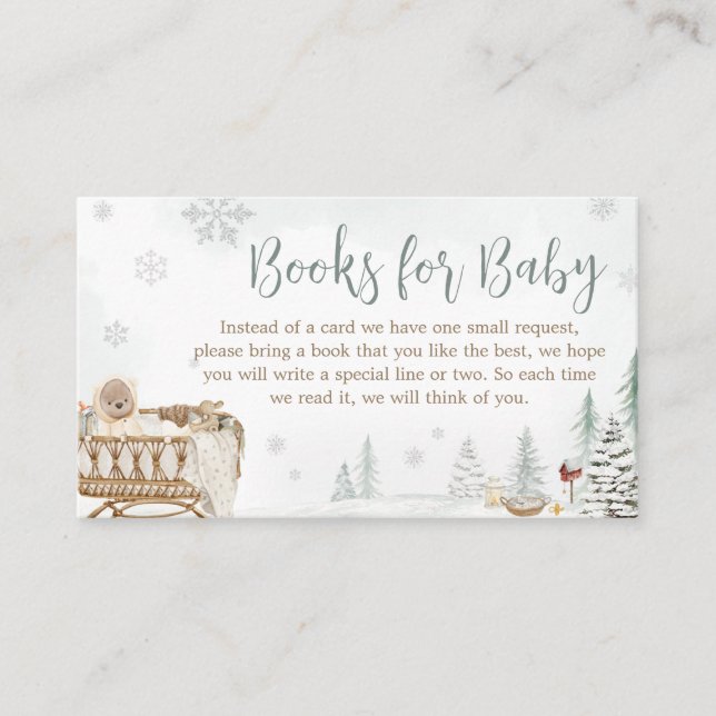 Tarjeta De Recepción El oso invernal bebe su frío fuera de los libros p (Anverso)