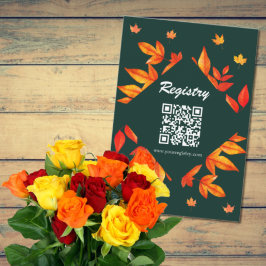 Tarjeta De Recepción El otoño rústico moderno deja registro de duchas n