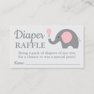 Tarjeta De Recepción El pañal elefante Baby Shower Raffles vierte sus e