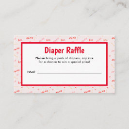 Tarjeta De Recepción El pequeño amor Valentines Diaper Raffle