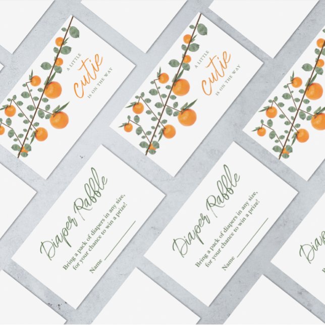 Tarjeta De Recepción El pequeño Naranja de Cutie Baby Shower Diaper Raf (Subido por el creador)