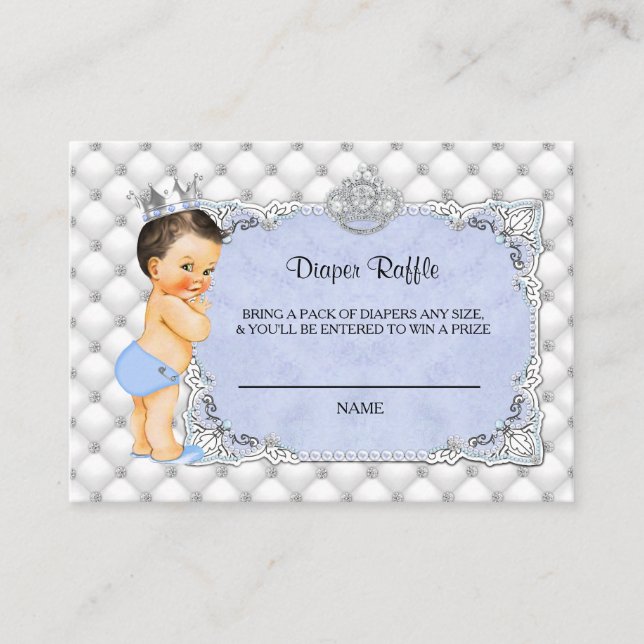 Tarjeta De Recepción El pequeño Prince Baby Blue Diaper Raffle Ticket (Anverso)