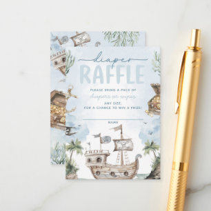 Tarjeta De Recepción El pirata náutico Baby Shower Diaper Raffle
