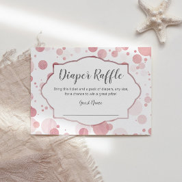 Tarjeta De Recepción El Polka Rosa Dots Baby Shower Diaper Ticket