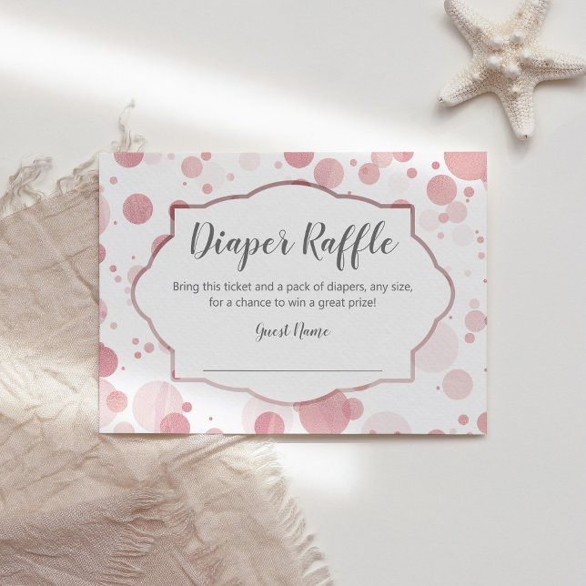 Tarjeta De Recepción El Polka Rosa Dots Baby Shower Diaper Ticket (Subido por el creador)