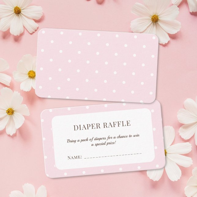 Tarjeta De Recepción El Polka Rosa Dots Baby Shower Diaper Ticket (Subido por el creador)