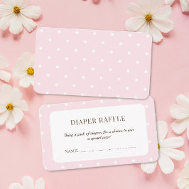 Tarjeta De Recepción El Polka Rosa Dots Baby Shower Diaper Ticket