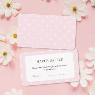 Tarjeta De Recepción El Polka Rosa Dots Baby Shower Diaper Ticket