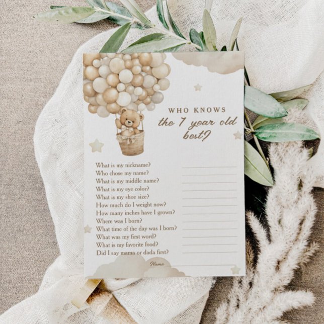 Tarjeta De Recepción El primer cumpleaños de Teddy Bear que conoce mejo (Subido por el creador)