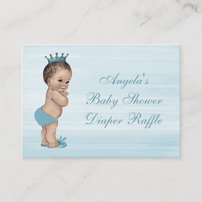 Tarjeta De Recepción El príncipe Baby Shower Diaper Raffle (Anverso)