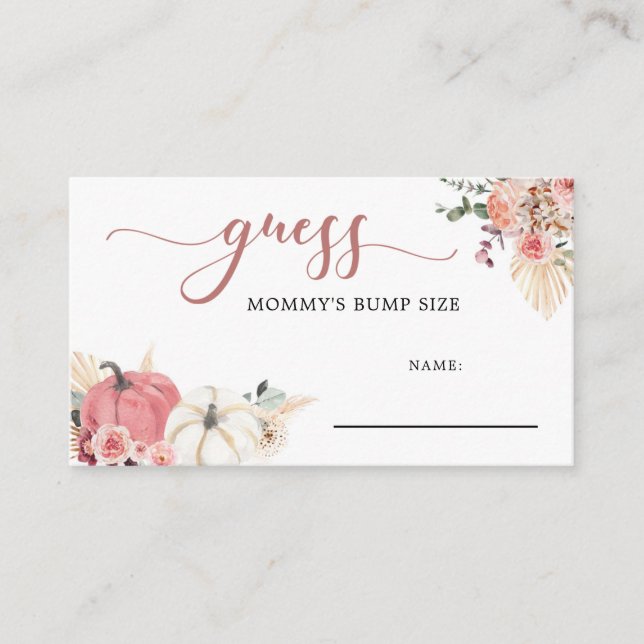 Tarjeta De Recepción El Rótulo de la mami de la calabaza blanca y rosad (Anverso)