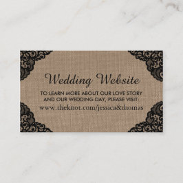 Tarjeta De Recepción El Rústico Sitio Web De Los Bodas Burlap
