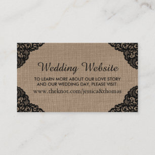 Tarjeta De Recepción El Rústico Sitio Web De Los Bodas Burlap